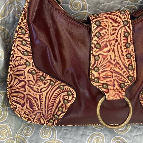 The Find Tooled Leather Hippie Boho Saddle Bag - Picture 2 of 15